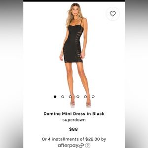 Super down Domino Mini Dress in Black xs